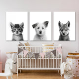 Nurbusery Baby Cat Dog Wolf 2 Wall Art