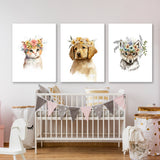 Nurbusery Baby Cat Dog Wolf 4 Wall Art