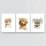 Nurbusery Baby Cat Dog Wolf 4 Wall Art
