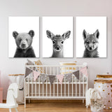 Nursery Baby Bear Deer Wolf 2 Wall Art