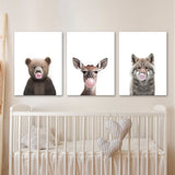 Nursery Baby Bear Deer Wolf 5 Wall Art