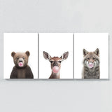 Nursery Baby Bear Deer Wolf 5 Wall Art