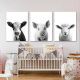 Nursery Baby Cow Pig Sheep 2 Wall Art