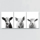 Nursery Baby Cow Pig Sheep 2 Wall Art