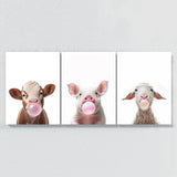 Nursery Baby Cow Pig Sheep 5 Wall Art