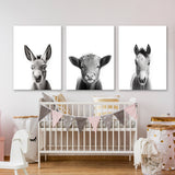 Nursery Baby Donkey Highland Horse 2 Wall Art