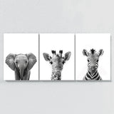 Nursery Elephant Giraffe Zebra 2 Wall Art