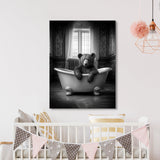 Nursery Baby Bear Bathtub 65 Wall Art