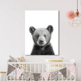 Nursery Baby Bear Black White 186 Wall Art