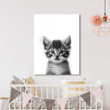Nursery Baby Cat Black White 180 Wall Art