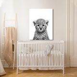 Nursery Baby Cheetah Black White 173 Wall Art