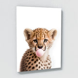 Nursery Baby Cheetah Bubble Gum 4 Wall Art