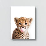 Nursery Baby Cheetah Bubble Gum 4 Wall Art