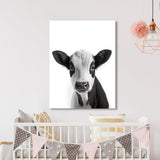Nursery Baby Cow Black White 197 Wall Art