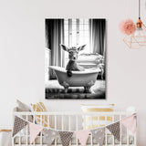 Nursery Baby Deer Bathtub 55 Wall Art