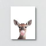 Nursery Baby Deer Bubble Gum 9 Wall Art
