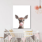 Nursery Baby Deer Bubble Gum 9 Wall Art