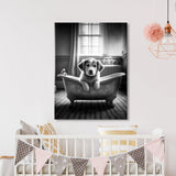 Nursery Baby Dog Bathtub 59 Wall Art