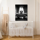Nursery Baby Elephant Bathtub 50 Wall Art