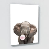 Nursery Baby Elephant Bubble Gum 2 Wall Art