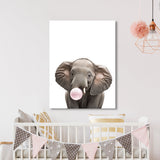 Nursery Baby Elephant Bubble Gum 2 Wall Art