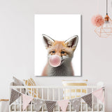 Nursery Baby Fox Bubble Gum 31 Wall Art