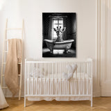 Nursery Baby Giraffe Bathtub 67 Wall Art