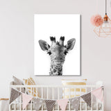 Nursery Baby Giraffe Black White 190 Wall Art