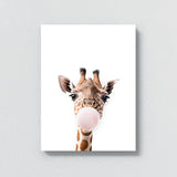 Nursery Baby Giraffe Bubble Gum 27 Wall Art