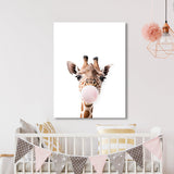 Nursery Baby Giraffe Bubble Gum 27 Wall Art