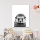 Nursery Baby Hedgehog Black White 200 Wall Art