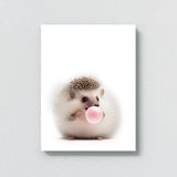 Nursery Baby Hedgehog Bubble Gum 45 Wall Art