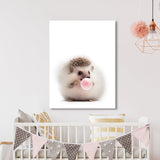 Nursery Baby Hedgehog Bubble Gum 45 Wall Art