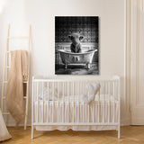 Nursery Baby Highland Cow Bathtub 80 Wall Art