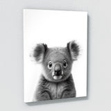 Nursery Baby Koala Black White 192 Wall Art