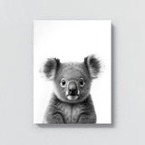 Nursery Baby Koala Black White 192 Wall Art