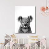Nursery Baby Koala Black White 192 Wall Art