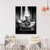 Nursery Baby Leopard Bathtub 53 Wall Art