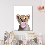 Nursery Baby Lioness Bubble Gum 206 Wall Art