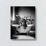 Nursery Baby Monkey Bathtub 56 Wall Art