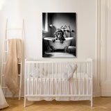 Nursery Baby Monkey Bathtub 56 Wall Art