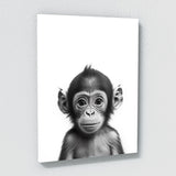 Nursery Baby Monkey Black White 174 Wall Art