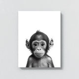 Nursery Baby Monkey Black White 174 Wall Art