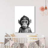 Nursery Baby Monkey Black White 174 Wall Art