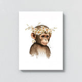 Nursery Baby Monkey Boho 100 Wall Art