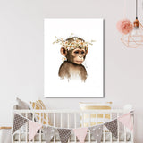 Nursery Baby Monkey Boho 100 Wall Art