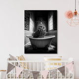 Nursery Baby Owl Bathtub 58 Wall Art
