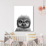 Nursery Baby Owl Black White 179 Wall Art