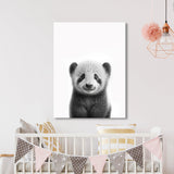 Nursery Baby Panda Black White 178 Wall Art
