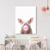 Nursery Baby Pig Bubble Gum 16 Wall Art